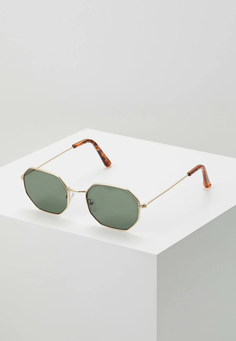 Pier One Unisexo UNISEX - Gafas De Sol - Gold-coloured/green
