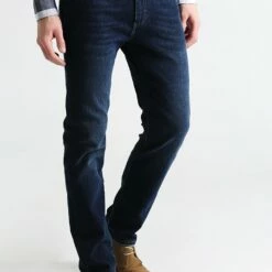 Pier One Hombre BASIC - Vaqueros Rectos - Dark Blue Denim