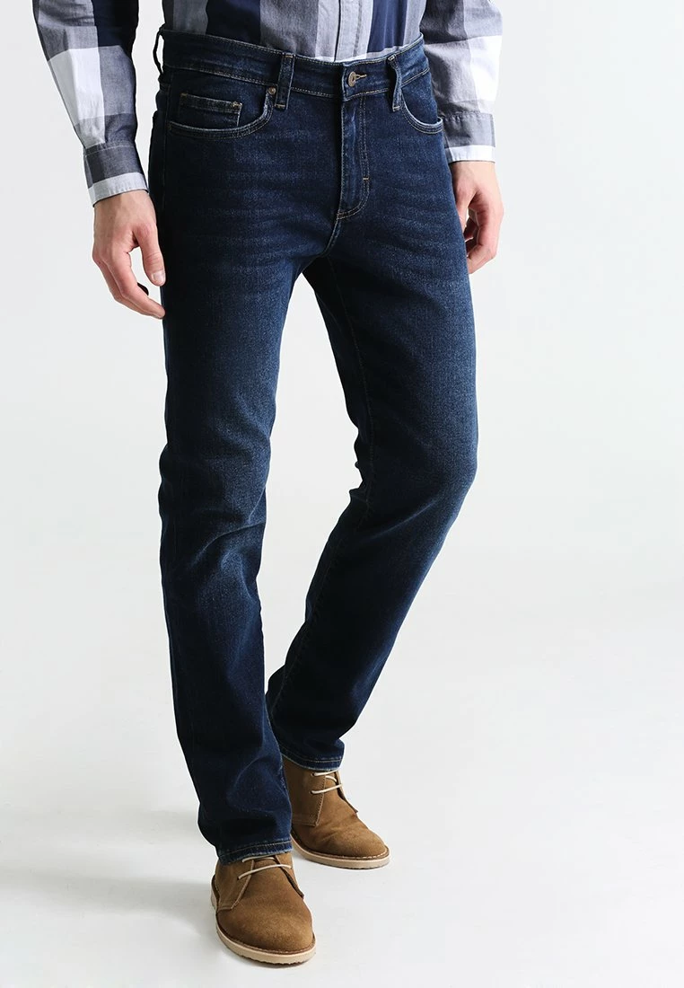 Pier One Hombre BASIC - Vaqueros Rectos - Dark Blue Denim