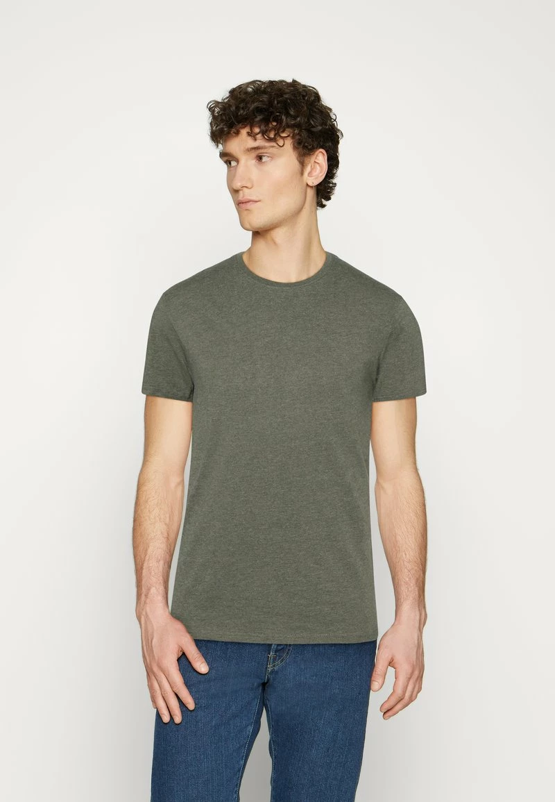 Pier One 3 PACK - Camiseta Básica - Brown/beige/light Blue, Hombre - Imagen 5