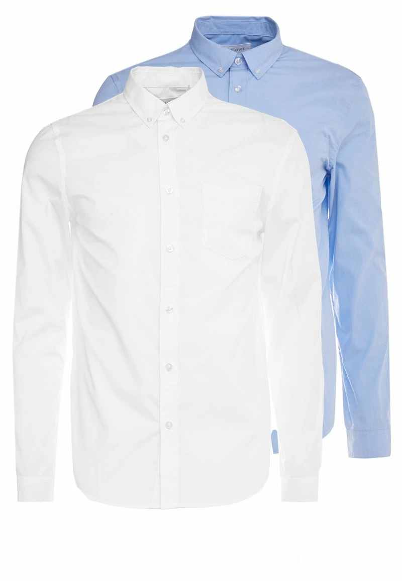 Pier One Hombre 2 PACK - Camisa Elegante - White/light Blue - Imagen 5