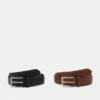 Pier One Hombre 2 PACK - Cinturón - Brown/black