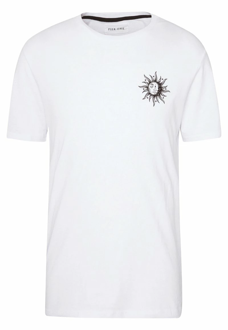Pier One Hombre SUN MOON TEE - Camiseta Estampada - White - Imagen 5