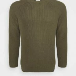 Pier One Hombre BIG STITCH MIX CREWNECK - Jersey De Punto - Olive