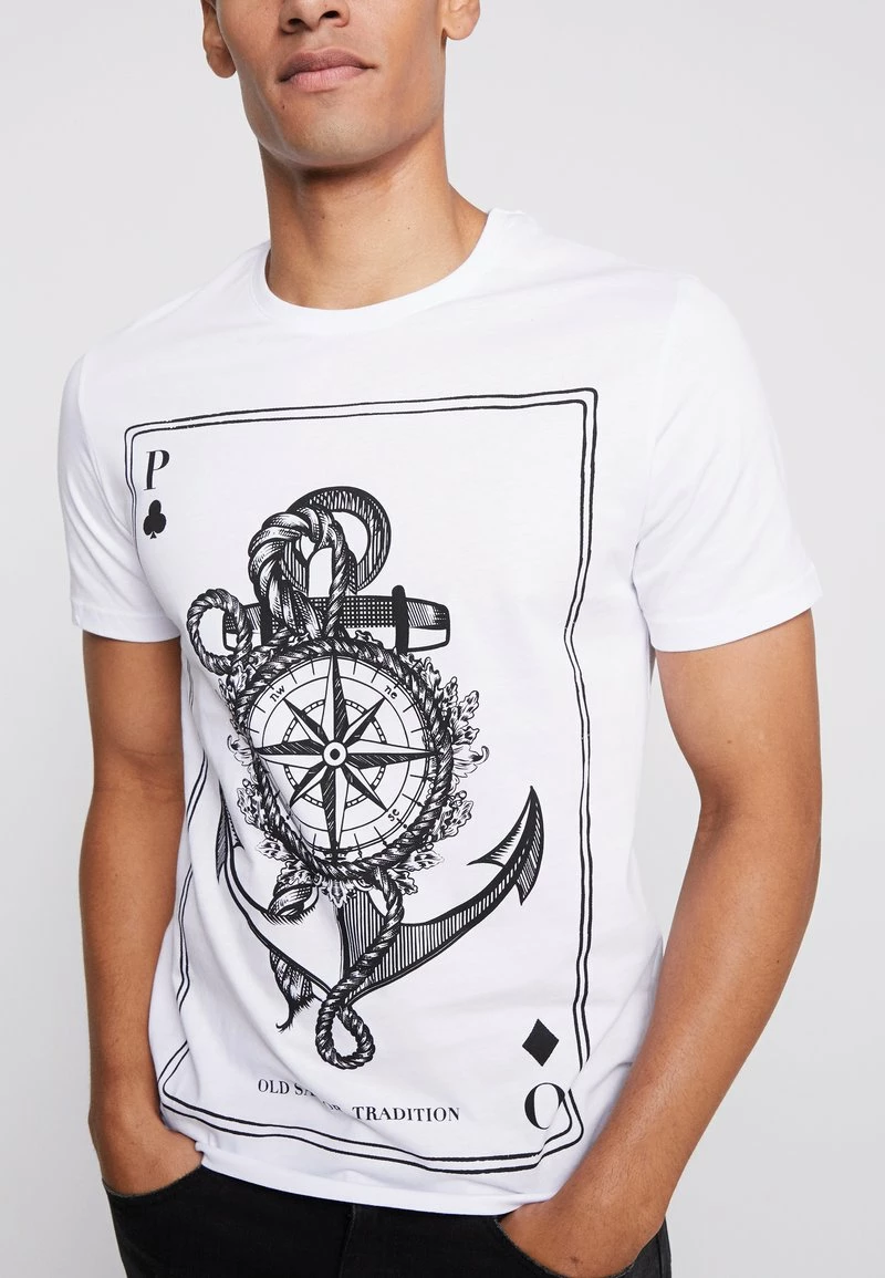Pier One Hombre Camiseta Estampada - White - Imagen 5
