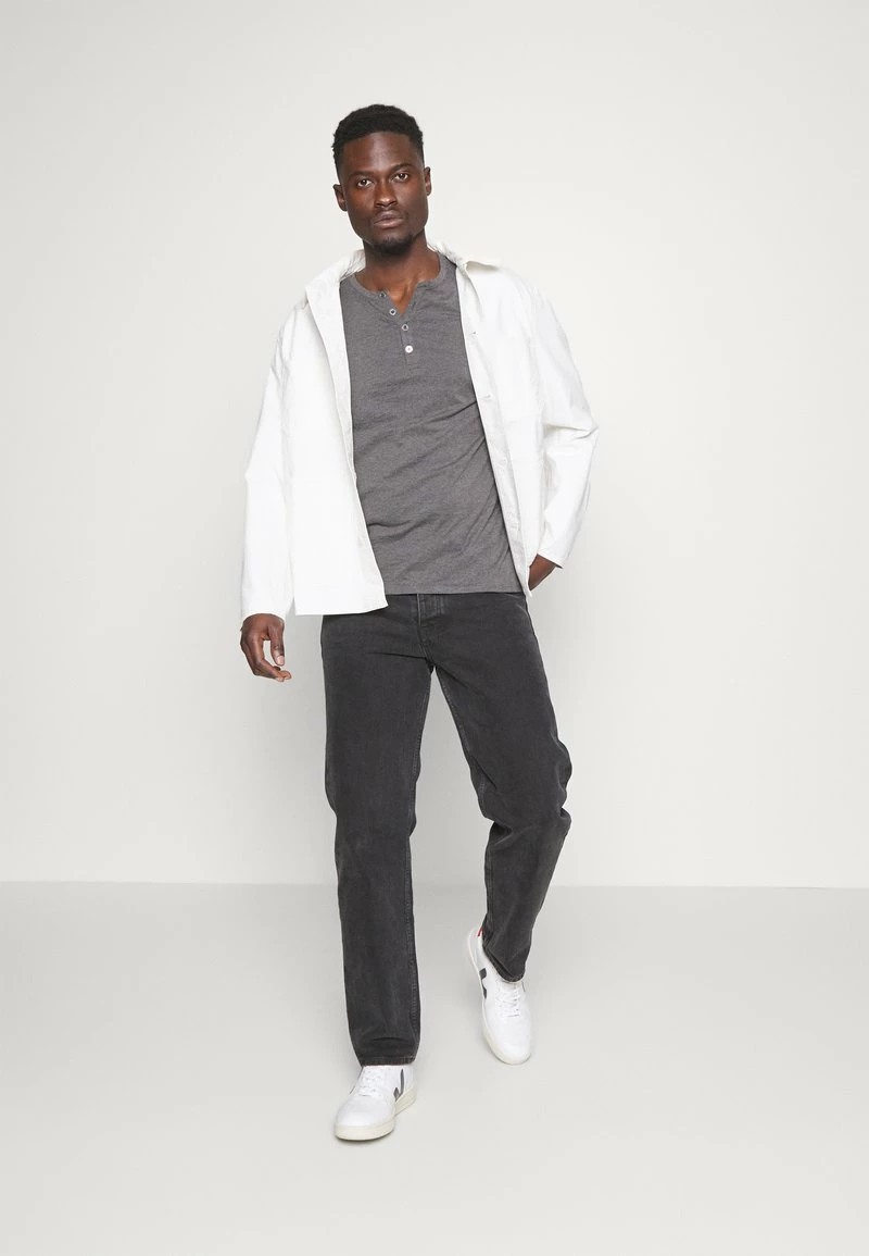 Pier One Hombre Camiseta De Manga Larga - Dark Grey Melange - Imagen 2