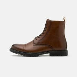 Pier One Hombre Botines Con Cordones - Cognac