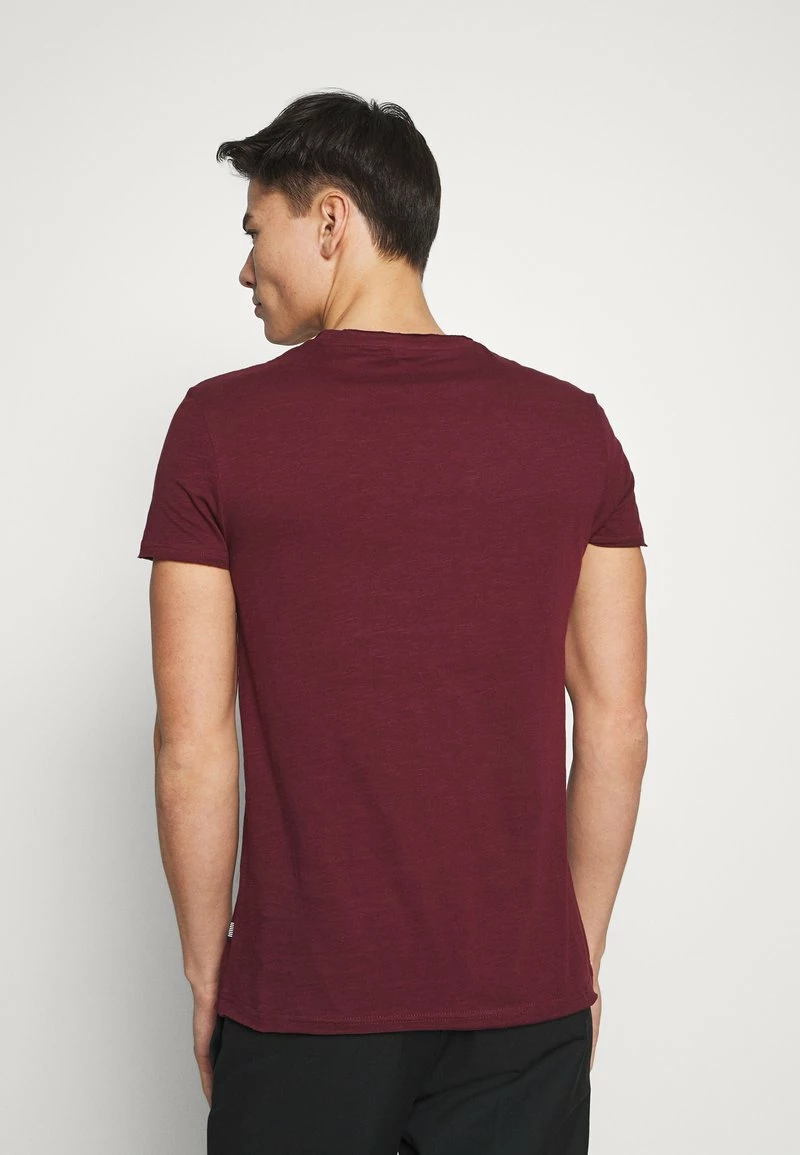 Pier One Hombre Camiseta Básica - Bordeaux - Imagen 3