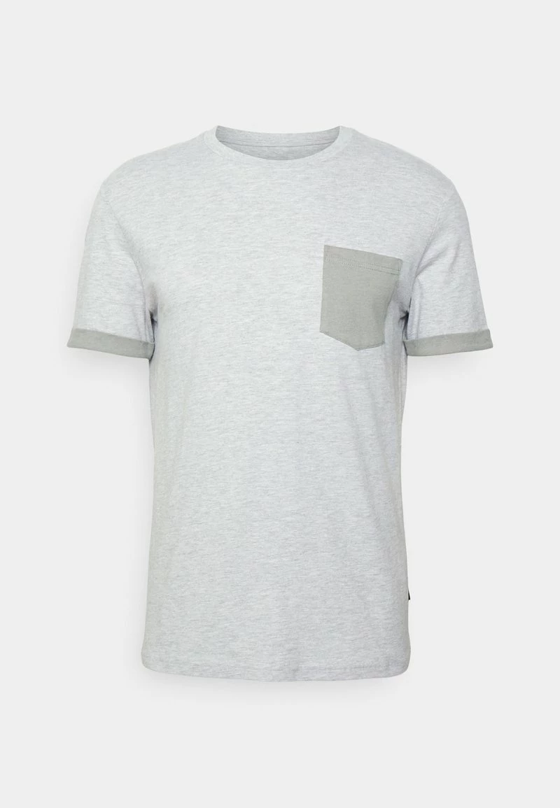 Pier One Hombre Camiseta Básica - Mottled Light Grey - Imagen 4