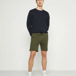 Pier One Hombre 2 PACK - Shorts - Black/olive