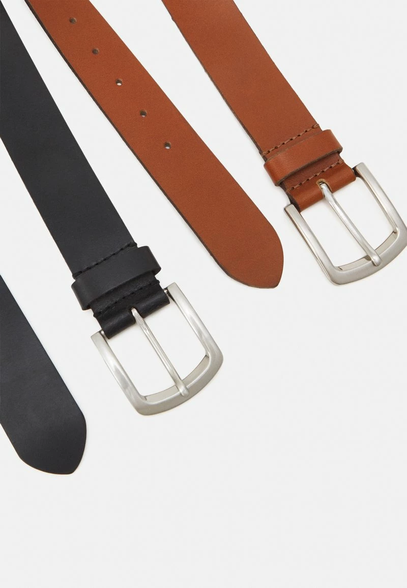 Pier One Hombre LEATHER 2 PACK - Cinturón - Cognac/black - Imagen 2