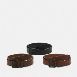 Pier One Unisexo 3 PACK UNISEX - Cinturón - Black/brown /cognac
