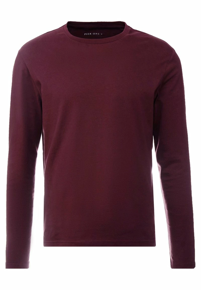 Pier One Hombre Camiseta De Manga Larga - Bordeaux - Imagen 4