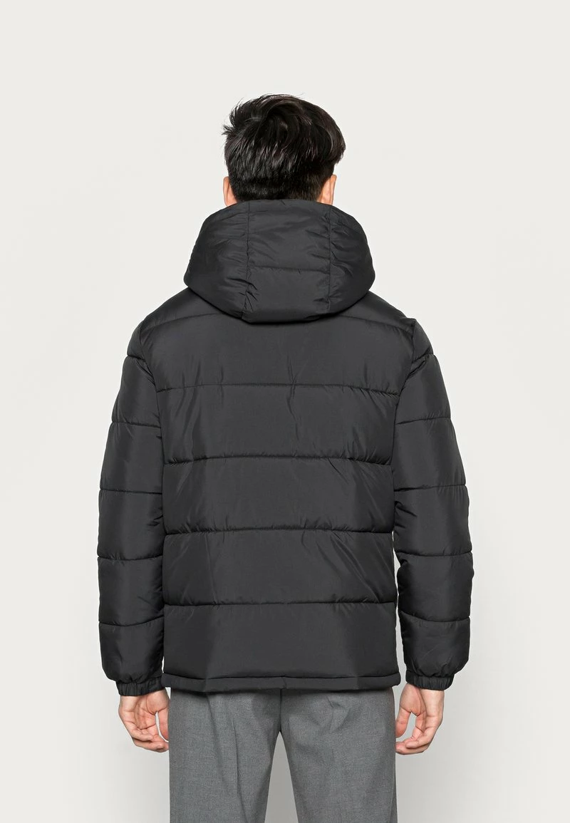 Pier One Hombre BASIC PUFFER JACKET WITH CONTRAST HOOD - Chaqueta De Invierno - Black/olive - Imagen 3