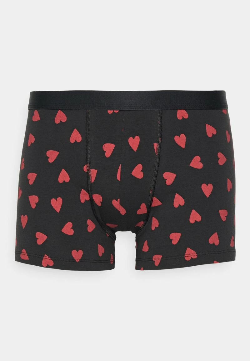 Pier One Hombre VALENTINE'S HEARTS BOXERS 2PACK - Culotte - Black/red - Imagen 4