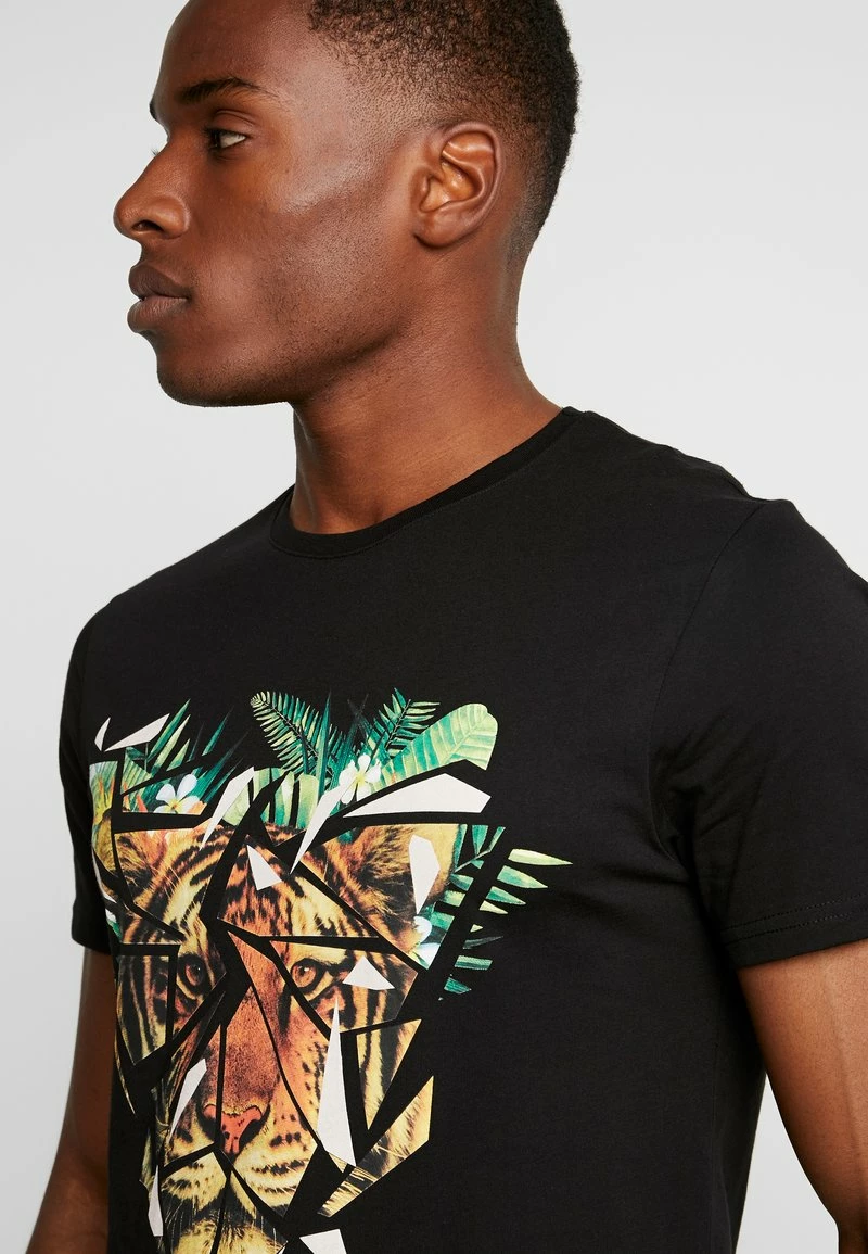 Pier One Hombre Camiseta Estampada - Black - Imagen 4