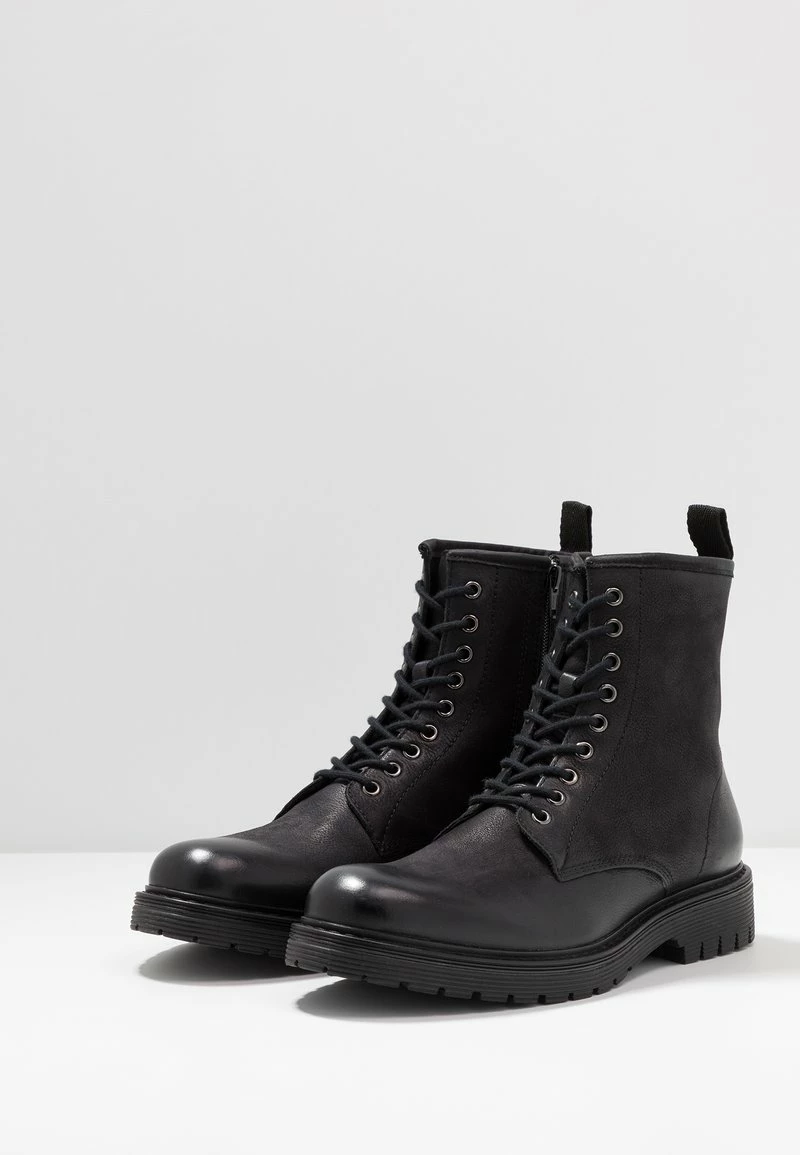 Pier One Hombre LEATHER - Botines Con Cordones - Black - Imagen 3