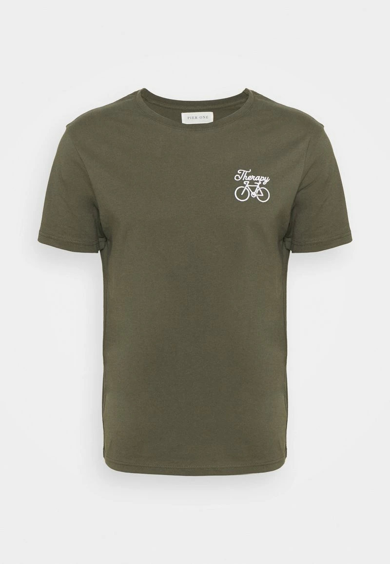 Pier One Hombre THERAPY BIKE EMBRO - Camiseta Básica - Olive - Imagen 5