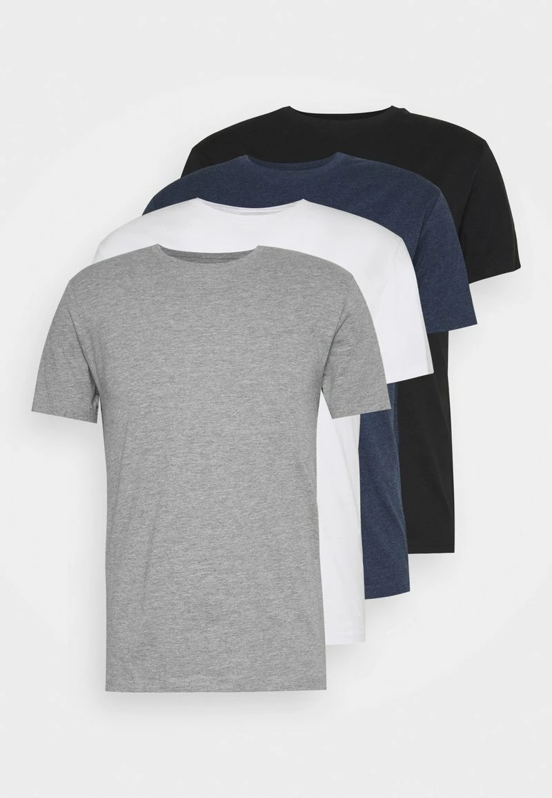 Pier One Hombre 4 PACK - Camiseta Básica - Black/white/blue - Imagen 4
