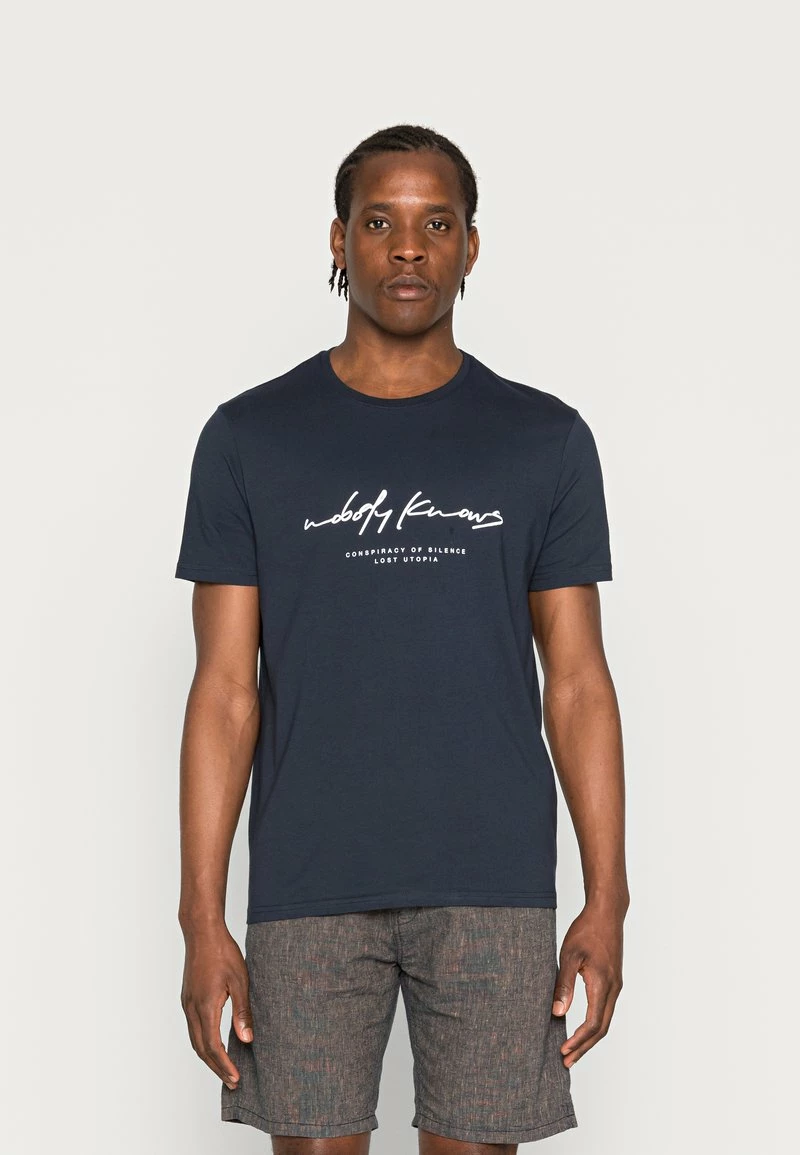 Pier One Hombre Camiseta Estampada - Dark Blue