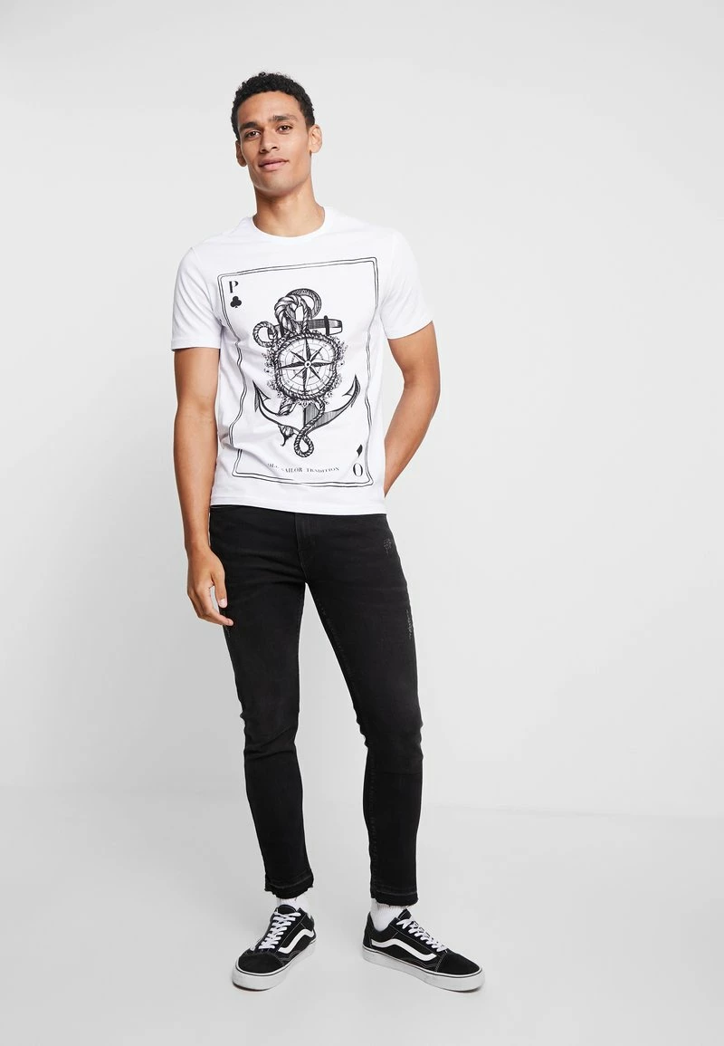 Pier One Hombre Camiseta Estampada - White - Imagen 2