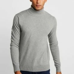 Pier One Jersey De Punto - Mottled Light Grey, Hombre