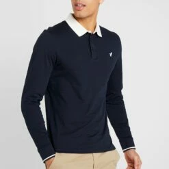 Pier One MUSCLE FIT - Polo - Dark Blue, Hombre