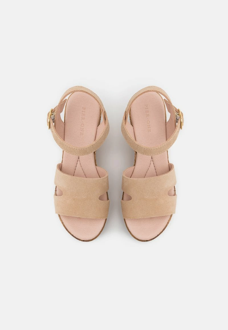 Pier One Mujer LEATHER - Sandalias Con Plataforma - Beige - Imagen 5
