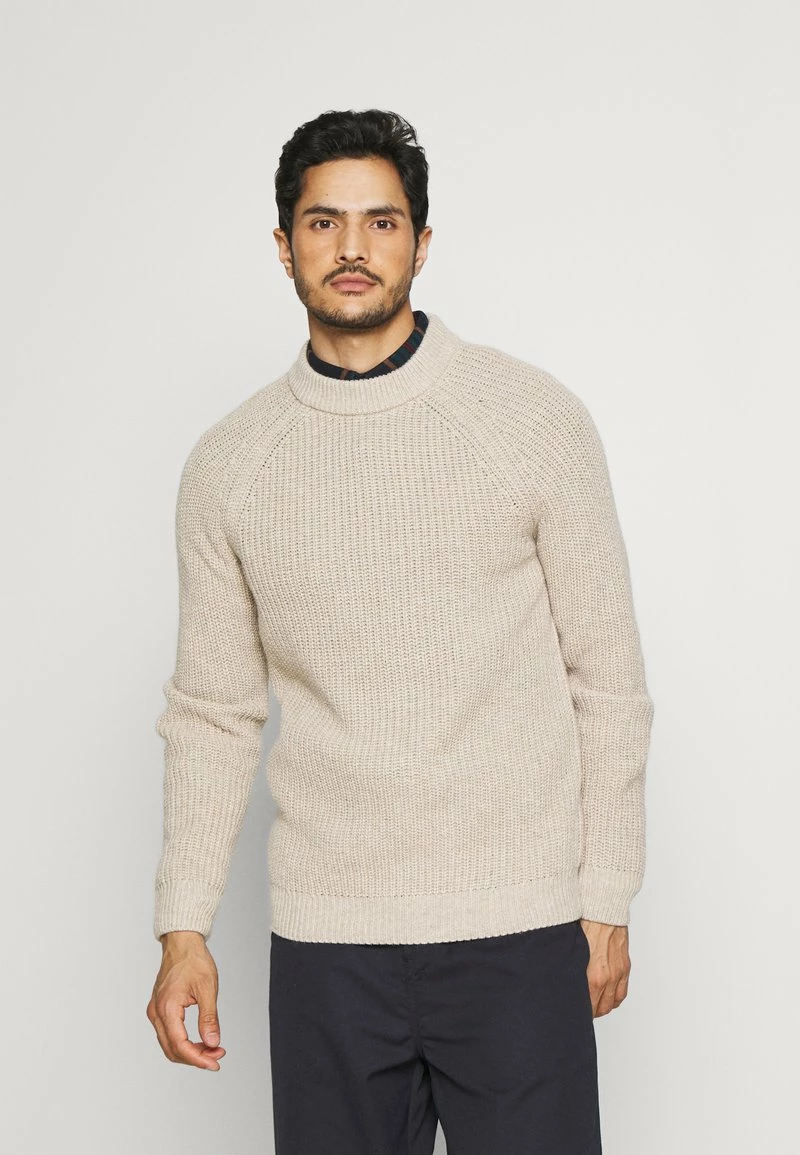 Pier One Hombre CHUNKY MOCKNECK JUMPER - Jersey De Punto - Mottled Beige