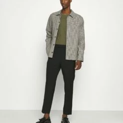 Pier One Hombre 3 PACK - Camiseta De Manga Larga - Black/dark Grey/olive