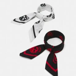 Pier One Unisexo BANDANA 2 PACK UNISEX - Pañuelo - Black/white/red