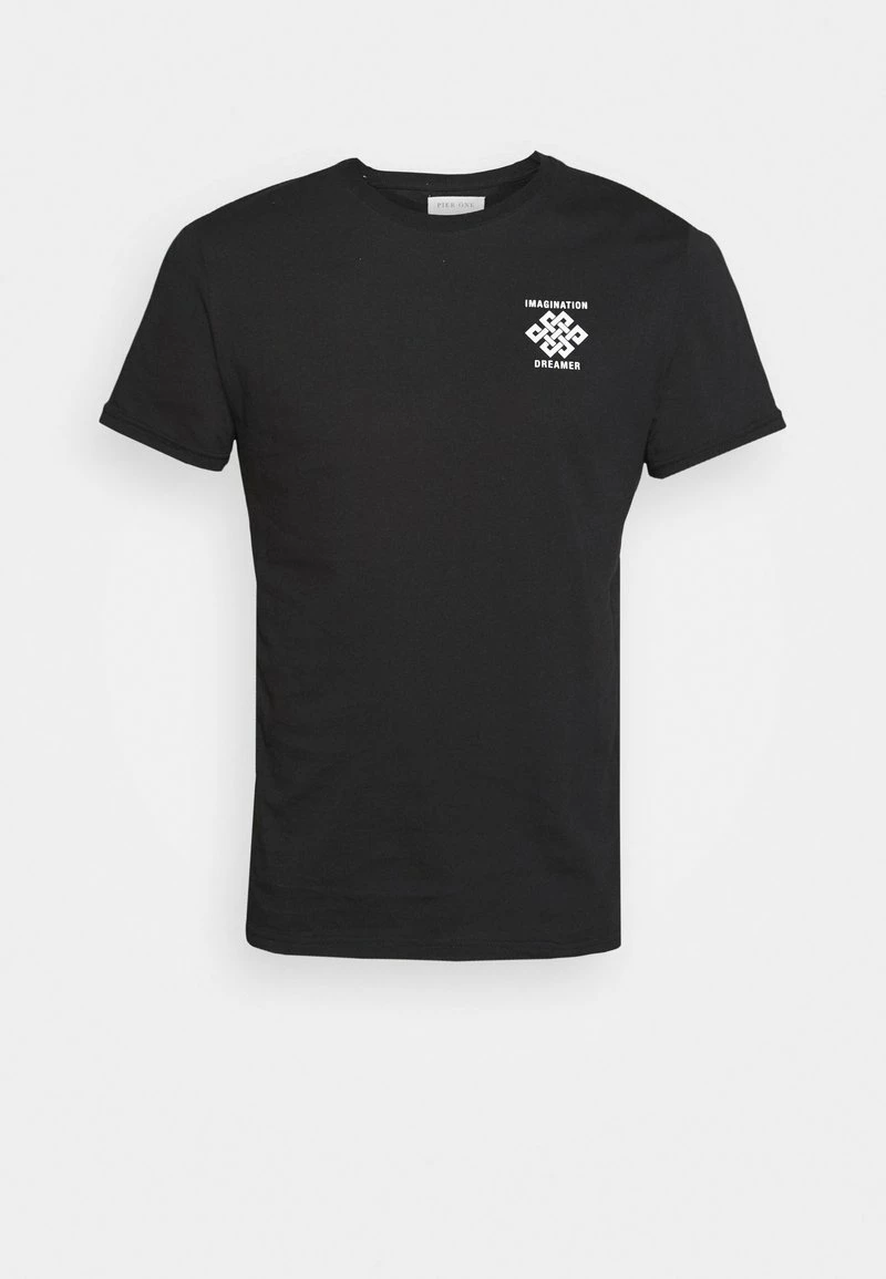 Pier One Hombre Camiseta Estampada - Black - Imagen 5
