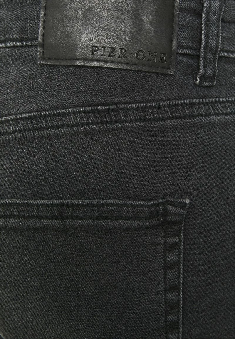 Pier One Hombre SLIM - Vaqueros Tapered - Grey Denim - Imagen 3