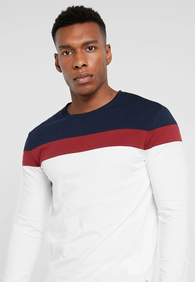 Pier One Hombre Camiseta De Manga Larga - Offwhite/dark Blue - Imagen 5