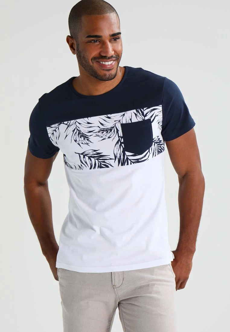 Pier One Hombre Camiseta Estampada - Navy/white