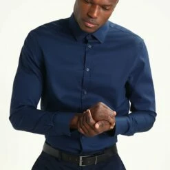 Pier One Hombre Camisa Elegante - Dark Blue