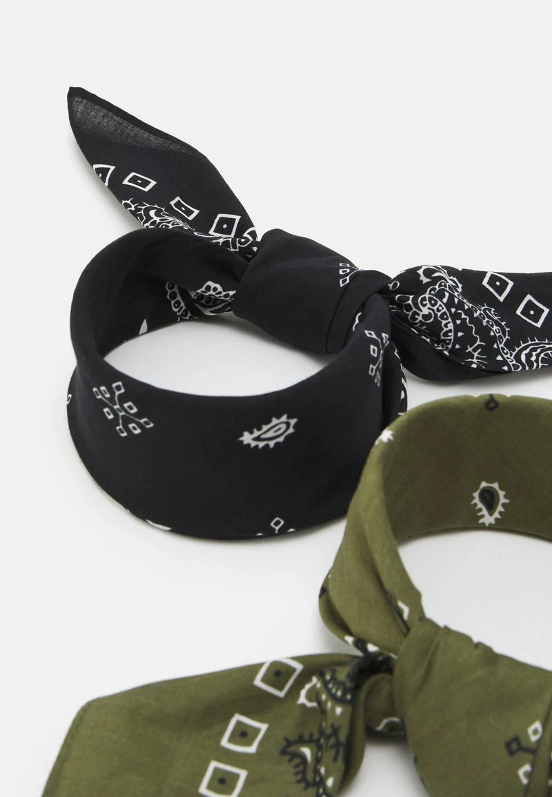 Pier One BANDANA 2 PACK UNISEX - Pañuelo - Black/olive, Unisexo - Imagen 2