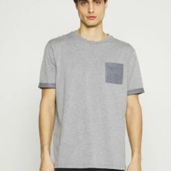 Pier One Camiseta Estampada - Mottled Grey, Hombre