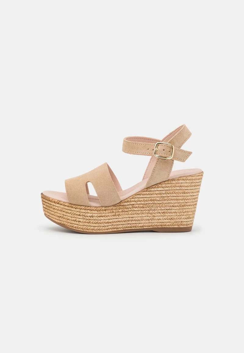 Pier One Mujer LEATHER - Sandalias Con Plataforma - Beige - Imagen 2