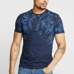 Pier One Camiseta Estampada - Blue, Hombre