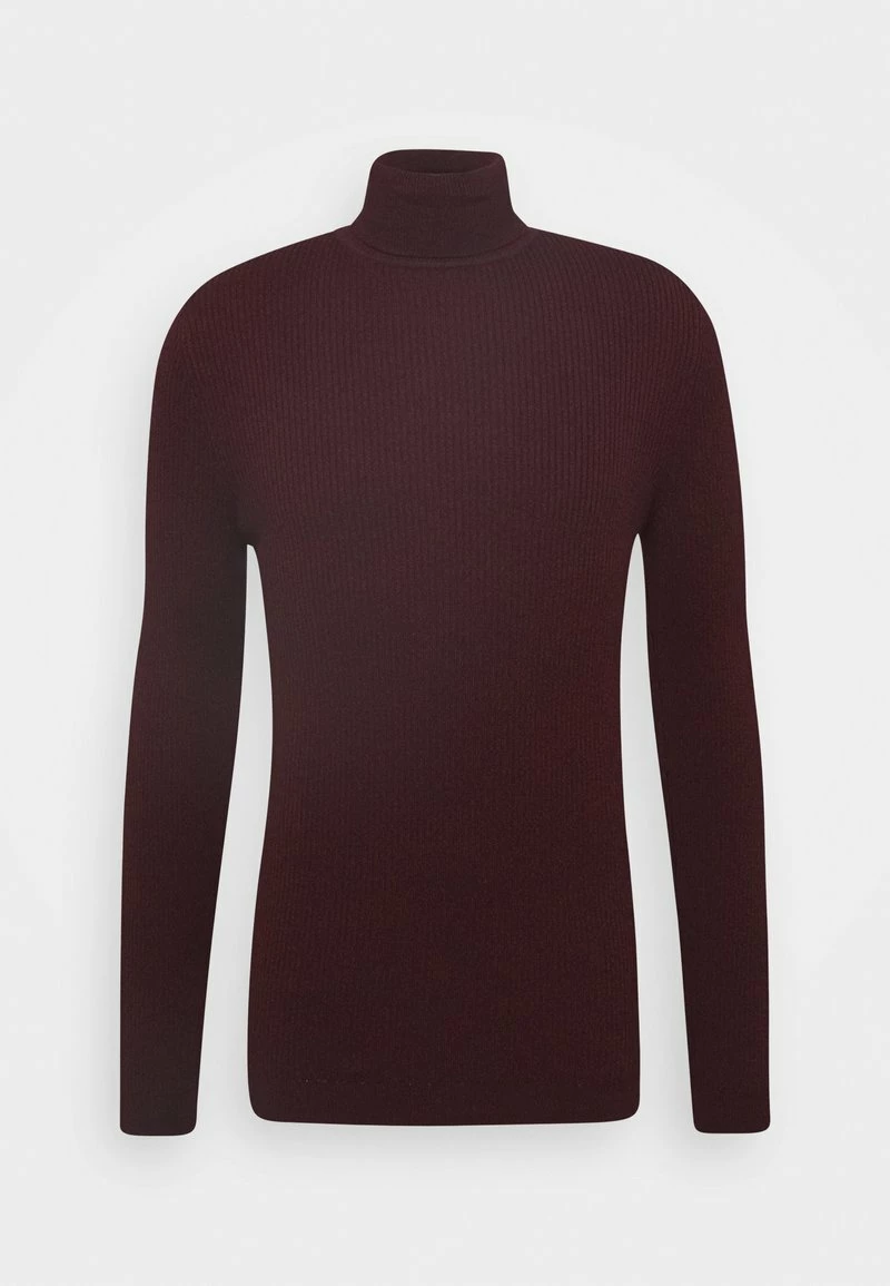 Pier One MUSCLE FIT TURTLE - Jersey De Punto - Mottled Bordeaux, Hombre - Imagen 5