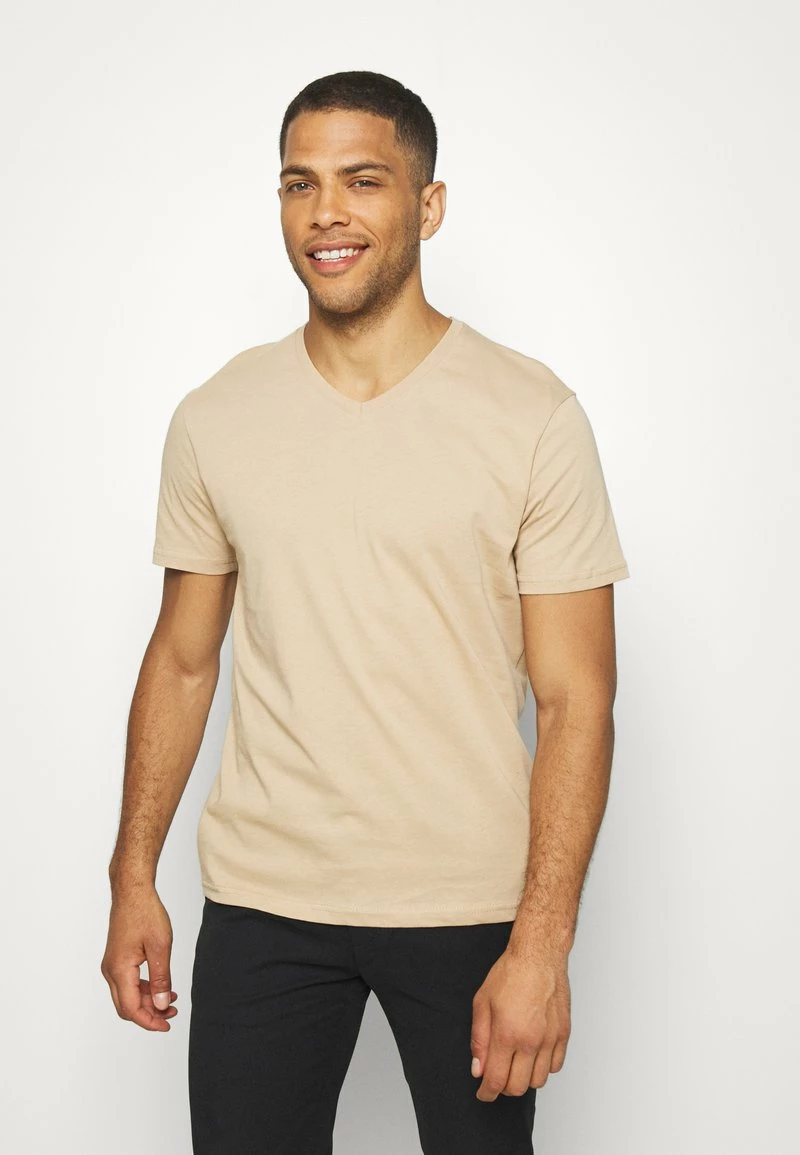 Pier One Hombre 3 PACK - Camiseta Básica - Khaki/tan/dark Blue - Imagen 2