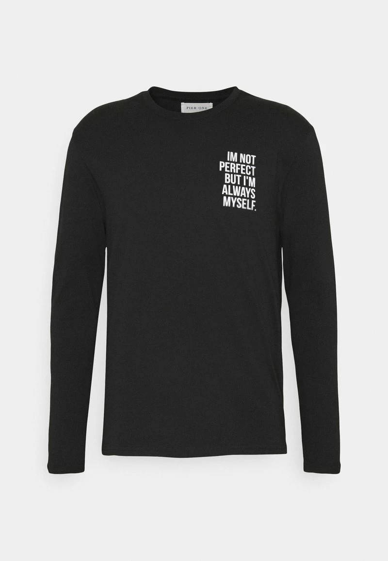 Pier One Hombre Camiseta De Manga Larga - Black - Imagen 5