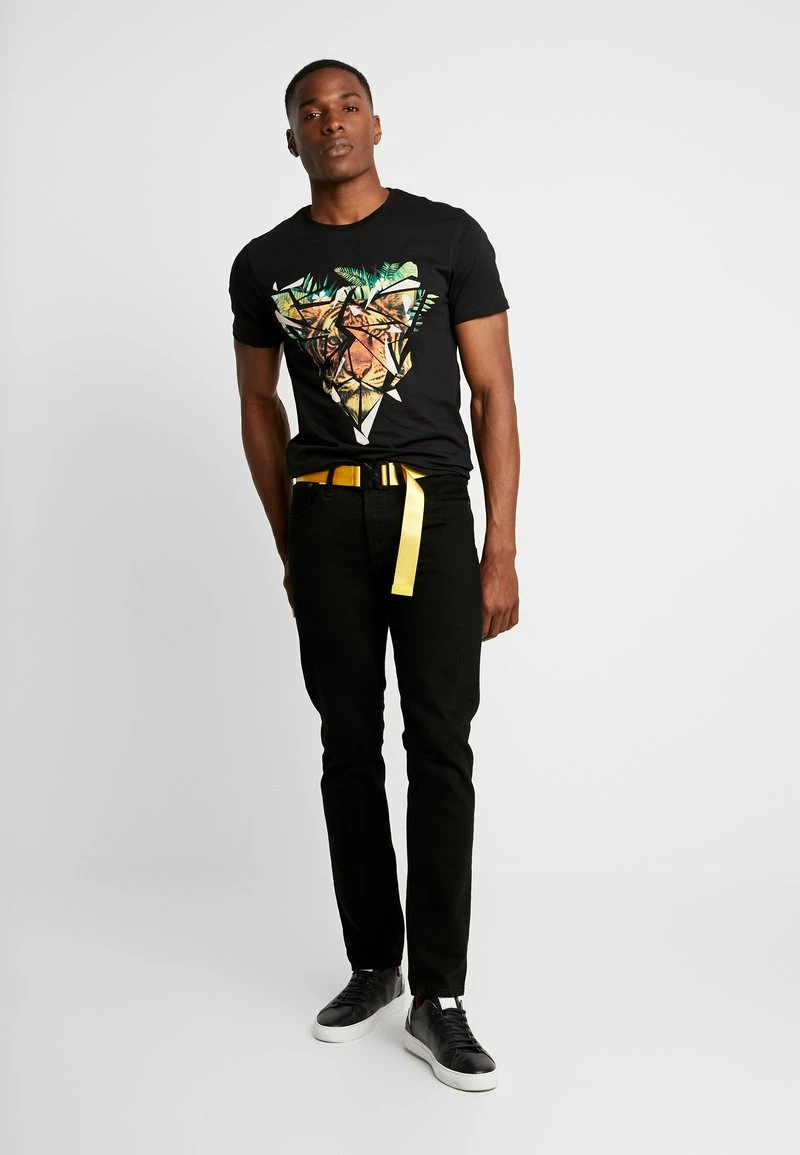Pier One Hombre Camiseta Estampada - Black - Imagen 2