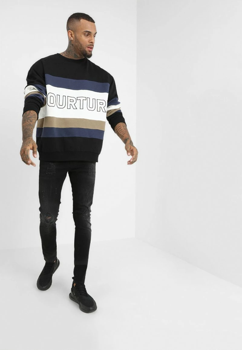 Pier One Vaqueros Pitillo - Black Denim, Hombre - Imagen 2