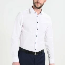 Pier One Hombre Camisa - White/blue