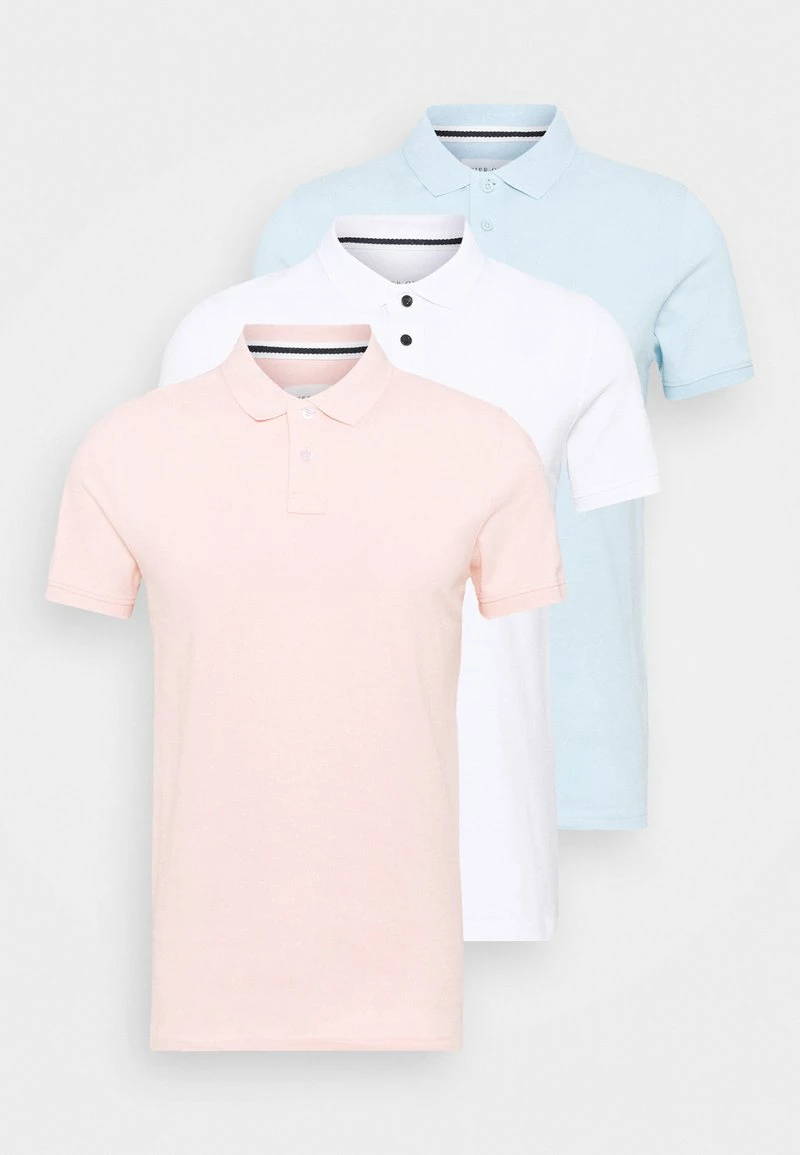 Pier One Hombre 3 PACK - Polo - White/light Blue/pink - Imagen 8