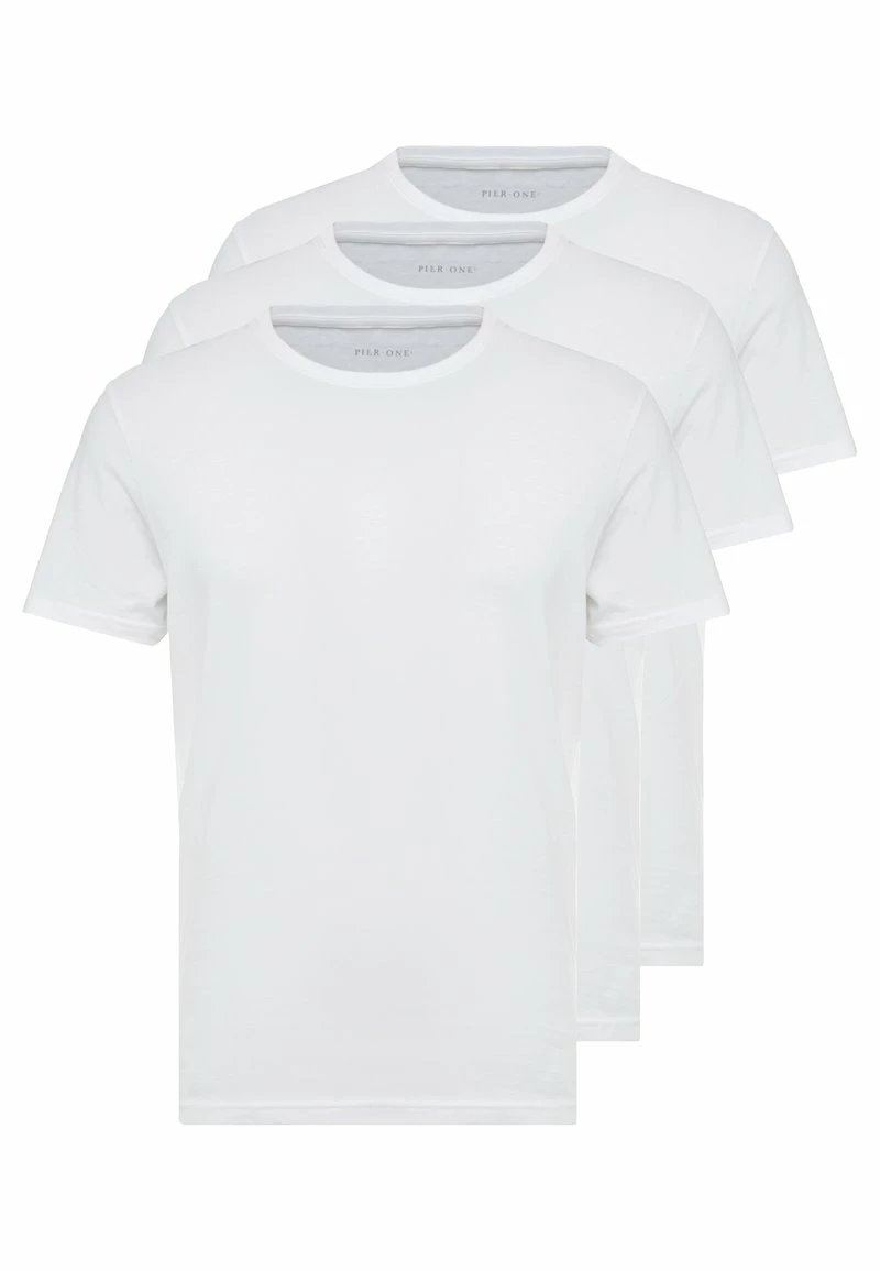 Pier One Hombre 3 PACK - Camiseta Básica - White
