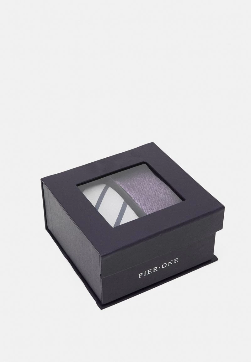 Pier One Hombre 2 PACK - Corbata - Off-white/mauve - Imagen 3