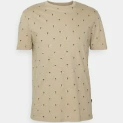 Pier One Hombre Camiseta Estampada - Beige